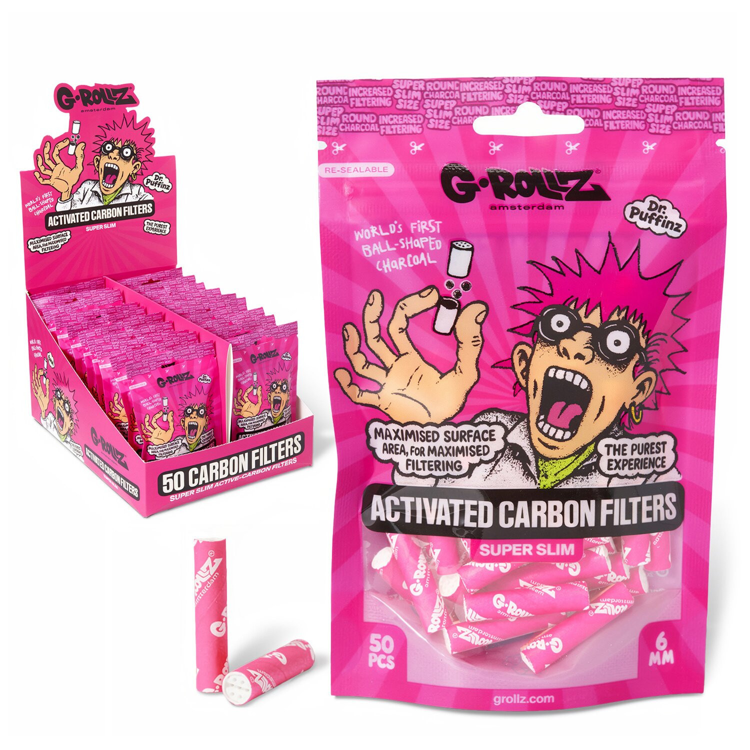 G-ROLLZ - CARBON FILTERS 6mm (BAG 50)