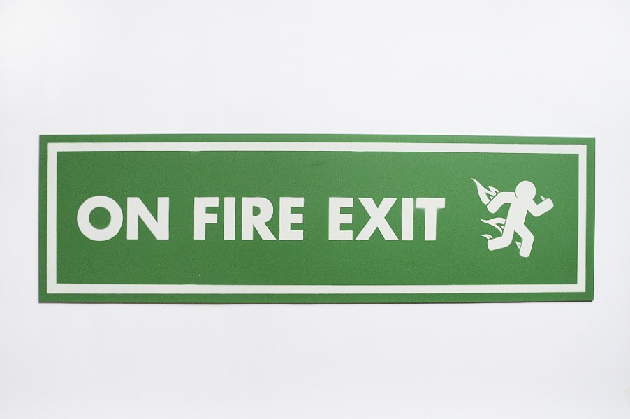 "ON FIRE EXIT" SIGN by PAHNL